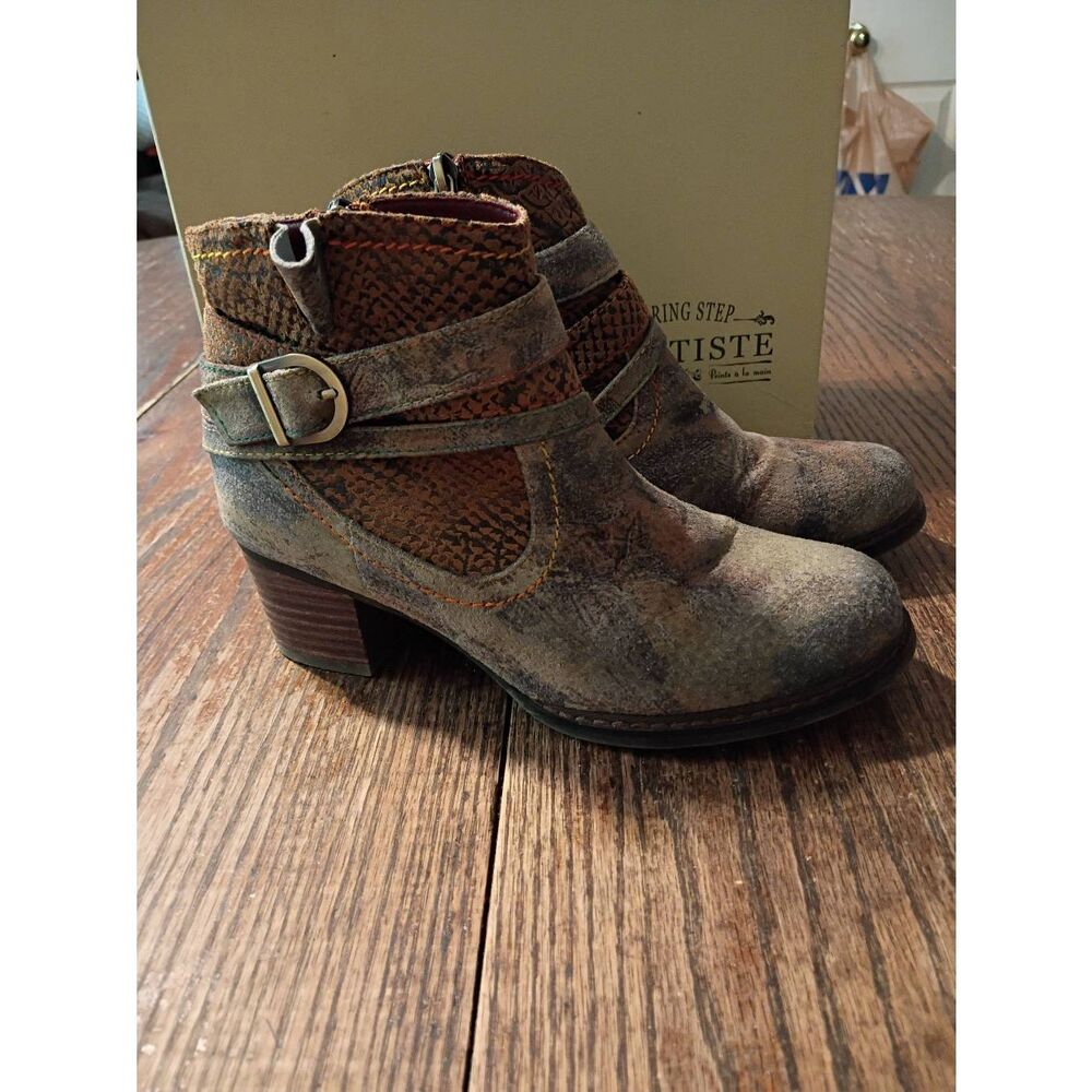 Size 5.5-6 L'Artiste Spring Step Shazzam Handmade Ankle Boots Booties Bohemian
